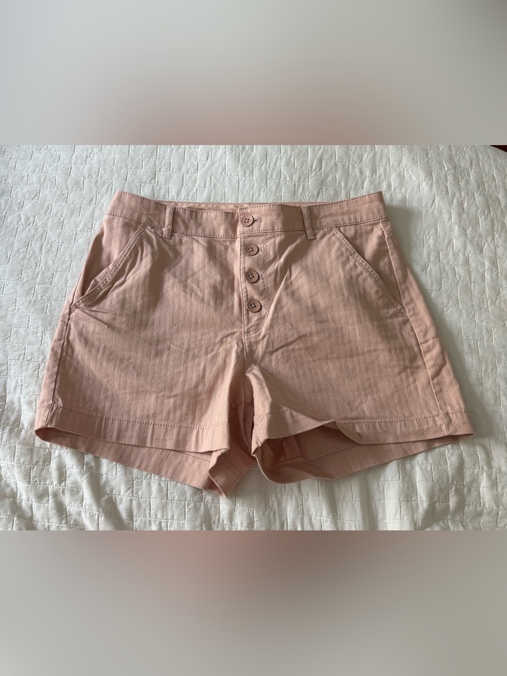 Old Navy High-Waist Button Front Blush Pink Shorts